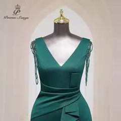 Vestido sexy de fenda lateral para mulheres, Vestido longo de baile, Ombro macio de cetim, Vestidos de noite, Vestido Maxi na internet