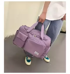 Weekender Overnight Duffle Bags com compartimento de sapato para mulheres, Carry On Travel Bag, Saco de ginástica de grande capacidade - comprar online