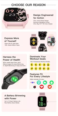 LEMFO LT10 Smartwatch para homens e mulheres Touch Dial Chamada Música Smartwatch Android iOS Rastreador de Fitness Relógios Esportivos 2024 na internet