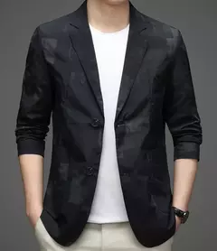 Blazers e roupas de peito único para homens, jaqueta grande, casacos casuais, roupas da moda, plus size, azul, nova primavera - comprar online