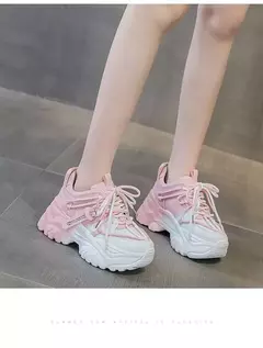 Imagem do Sapatos femininos sapatos casuais primavera tênis plataforma mulher-sapatos tênis moda feminina sola grossa 2024 rosas formadores aumentados i