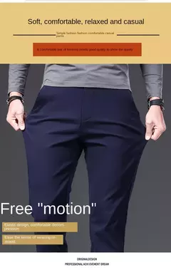 KUBRO-Calças de tecido fosco elástico para homens, calças formais, terno social, traje casual, primavera, outono, 2023 - comprar online