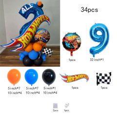 Balões de látex estampados em moinho de vento de corrida de 34 peças para festas de celebração, aniversários, ocasiões festivas e presentes para bebês e na internet