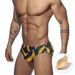 Calção de banho seca rápida masculina, maiô sexy, cuecas estampadas, calção triangular com copo, moda banho de cintura baixa, moda - comprar online