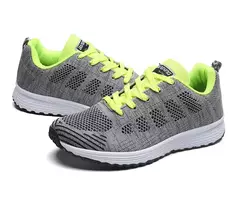 Imagem do Mulheres sapatos casuais moda respirável andando malha sapatos planos tênis feminino 2021 ginásio sapatos vulcanizados branco calçado feminino