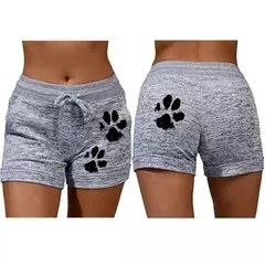 Shorts de ioga feminino elástico com cordões, calça esportiva casual, calção de cintura de secagem rápida, comércio exterior