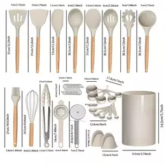 Imagem do Silicone utensílio conjunto com suporte, 36pcs