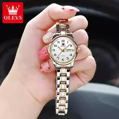 OLEVS-Relógio Quartzo de Luxo Feminino, Elegante, Aço Inoxidável, Luminoso, Impermeável, Data Semana, Vestido Feminino Relógio de Pulso na internet