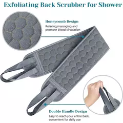 Back Scrubber Bath Glove Set, Escova de chuveiro, Esfoliante Scrub, Esponja Loofah, Remoção de pele morta, Ferramentas de banho, 3Pcs Set