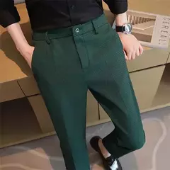 Calça de waffle masculina, calça de negócios masculina de casamento e social, vestido de baile e festa, preto e branco, nova moda, 2024 - comprar online