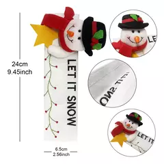 2024 capas de alça de natal para geladeira forno de microondas papai noel máquina de lavar louça maçaneta da porta capa festa de natal decoração de ano novo