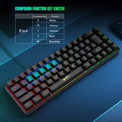 USB Wired Gaming Keyboard, 20 RGB Backlight, 68 Chaves, Portátil, Windows Laptops, Computador - comprar online
