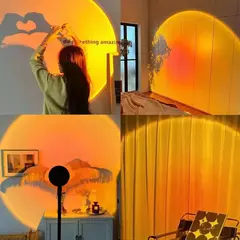 LED USB Sunset Lamp, Nightlights, Projetor, Birthday Party, Mood Lights, Quarto, Sala de estar, Fotografia de parede na internet