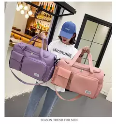 Imagem do Weekender Overnight Duffle Bags com compartimento de sapato para mulheres, Carry On Travel Bag, Saco de ginástica de grande capacidade