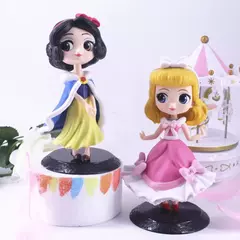 Disney q posket princesa branca de neve aurora bonito figura de ação ornamento modelo brinquedos acessórios crianças charme presentes aniversário - loja online
