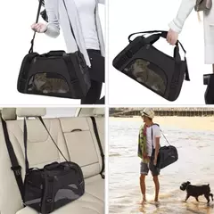 Portable Folding Pet Carrier Bag, Puppy Travel Bags, Respirável para gatos e filhotes, Confortável - comprar online