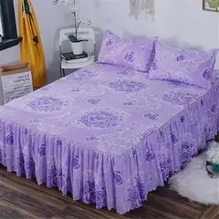 Imagem do Conjunto de colcha de algodão bordado, saia de cama, fronhas, capa de folha, rei, rainha, duplo, 1.5 m, 1.8 m, 2m, 3pcs