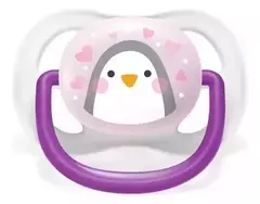 Chupeta Avent Ultra Air 0-6 Meses Menina Pinguim Rosa Lilas - Wolf Magazine