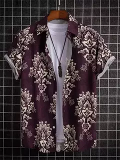 Camisa de praia de manga curta masculina, estampada flores 3D, tops respiráveis, festa ao ar livre, verão, novo, S-5XL, 2022 - loja online