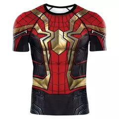 Imagem do Camisas de compressão para homens, manga curta, quadrinhos, camiseta cosplay aranha, super-herói top, elastic fitness sportwear, roupas de Halloween