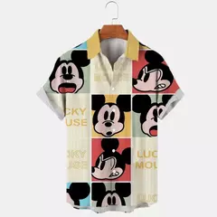 Camisa estampada Disney masculina, pato Donald, mickey mouse, moda verão, tendência de rua, boutique retrô, top unissex, novo - Wolf Magazine