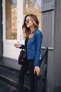 Jaqueta de couro PU feminina com zíper, casaco manga comprida, jaquetas de motociclista, slim fit, monocromática, streetwear casual, moda feminina, outono, Y2K - loja online