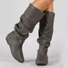 Botas de vaqueiro ocidental feminino de meia-panturrilha, sapato baixo, calçado alto, longo, tamanho grande 35-43, primavera, outono, 2023