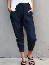 Calça monocromática slim fit para mulher, com renda simples, cintura alta, slim fit, casual, novo estilo, transfronteiriço, verão