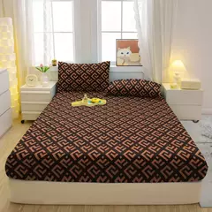 Equipado folha equipada com geometria impressa para cama quarto, simples e moderna com fronhas, 1 conjunto na internet