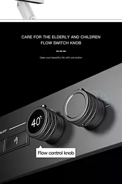 Sistema de chuveiro de bronze preto de luxo wall-mounted led display digital design frio & quente duplo-controle de 4 funções torneira de chuveiro de teto - comprar online
