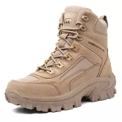 Botas táticas impermeáveis masculinas, Combat Ankle Boot, Sapatos de segurança de trabalho, Trekking, Preto, Trekking, Tamanho grande na internet
