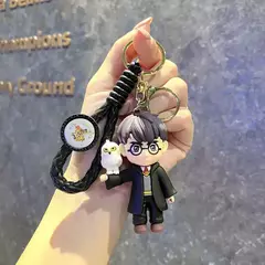 Harry potter chaveiro encantos figura mágico pvc estéreo pingente boneca saco pingente decoração carro chaveiro surpresa presentes de férias na internet