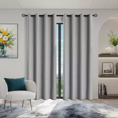 Cortinas monocromáticas blackout, sombreamento completo e proteção solar, quarto e sala de estar, 100% blackout, 1pc