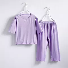 Pijama infantil de algodão orgânico com conjuntos de shorts, pijamas macios e confortáveis para meninas, eco friendly, sono noturno suave, verão na internet