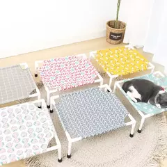 Almofada respirável para cama de gato, pano de substituição de cama para resfriamento de verão para cachorro, cama elevada, cama