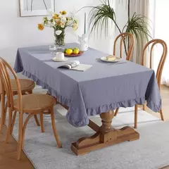 Imagem do Toalha de mesa de algodão, Toalha de mesa branca lavável para festa de casamento Decoração de banquete de jantar