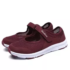 Sapatilhas brancas vulcanizadas para mulheres, Sapatos de malha respirável, Sapatos casuais, Sapatos de trabalho na moda - comprar online