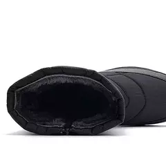 Botas de neve de pelúcia impermeáveis masculinas, tênis duráveis, sapatos de lazer, tamanho grande, quente, meio da panturrilha, ao ar livre, inverno - loja online