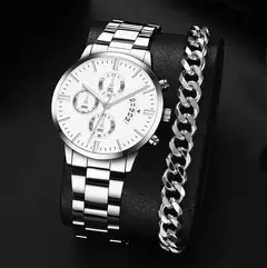 Quartzo em aço inoxidável masculino Relógio de pulso, Relógio de luxo, Calendário, Relógios de negócios, Relógio, Moda, Novo, Quente - loja online