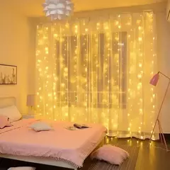 Luzes de natal led luzes de cortina de fadas 8 modo remoto usb festão decoração de natal para casa férias lâmpada de ano novo - Wolf Magazine