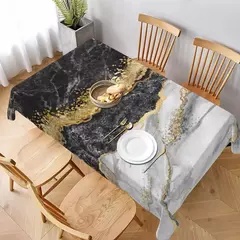 Toalha De Mesa De Padrão De Mármore Abstrato, Toalha De Mesa Oblong, Decoração De Mesa De Cozinha, Festa De Casa, Decoração De Jantar, Rosa, Azul, Dourado