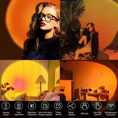 LED USB Sunset Lamp, Nightlights, Projetor, Birthday Party, Mood Lights, Quarto, Sala de estar, Fotografia de parede - loja online