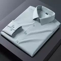 Homens de Manga Longa Stretch Camisas, Anti-Rugas Camisas, Slim Fit, Blusa de Negócios Sociais, Branco, Novo, S-8XL - Wolf Magazine
