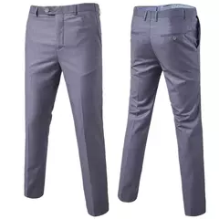 Calça masculina monocromática de terno de negócios, calça casual masculina, boutique, fina, alta qualidade, nova moda, 2023 - Wolf Magazine