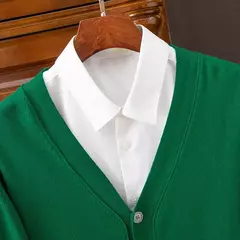 BROWON-Cardigã monocromático com decote em v masculino, suéter casual, cardigã comercial, clássico, moda coreana, roupas masculinas