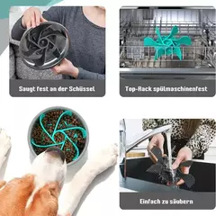 Alimentador para animais de estimação plugin poderosa ventosa comida lenta anti asfixia tigela conveniente fácil limpo estendido cães comendo tempo suprimentos para animais de estimação - loja online