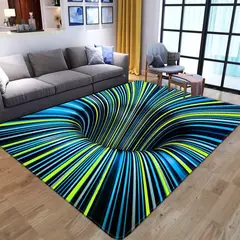 Imagem do 3D Vortex Ilusão Tapete para Sala de Estar, Decorações Home, Sofá Mesa Tapetes Grande Área, Bedside Foot Mat Quarto, Não-Slip Capacho