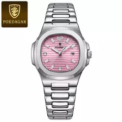 POEDAGAR-Relógio Quartzo Quadrado Feminino com Caixa, Relógios Femininos, Impermeável, Data, Feminino, Relógio, Luxo, Vestido - loja online