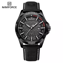 NAVIFORCE-Relógio de quartzo impermeável masculino com pulseira de couro, relógio de pulso esportivo masculino, marca de moda - comprar online