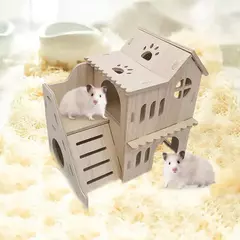 Grande casa de hamster, cabana de gerbil de dois andares com escada, grandes animais pequenos de madeira, animais de estimação explorando brinquedos para chinchila - comprar online